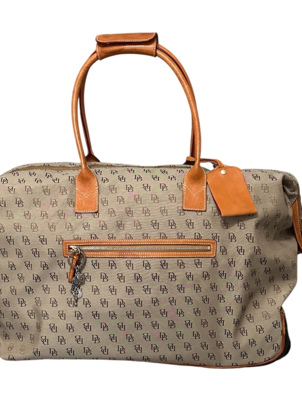 Dooney & Bourke Monogram Rolling Duffel Bag – Travel Luggage w/ Leather Trim - Picture 2 of 8